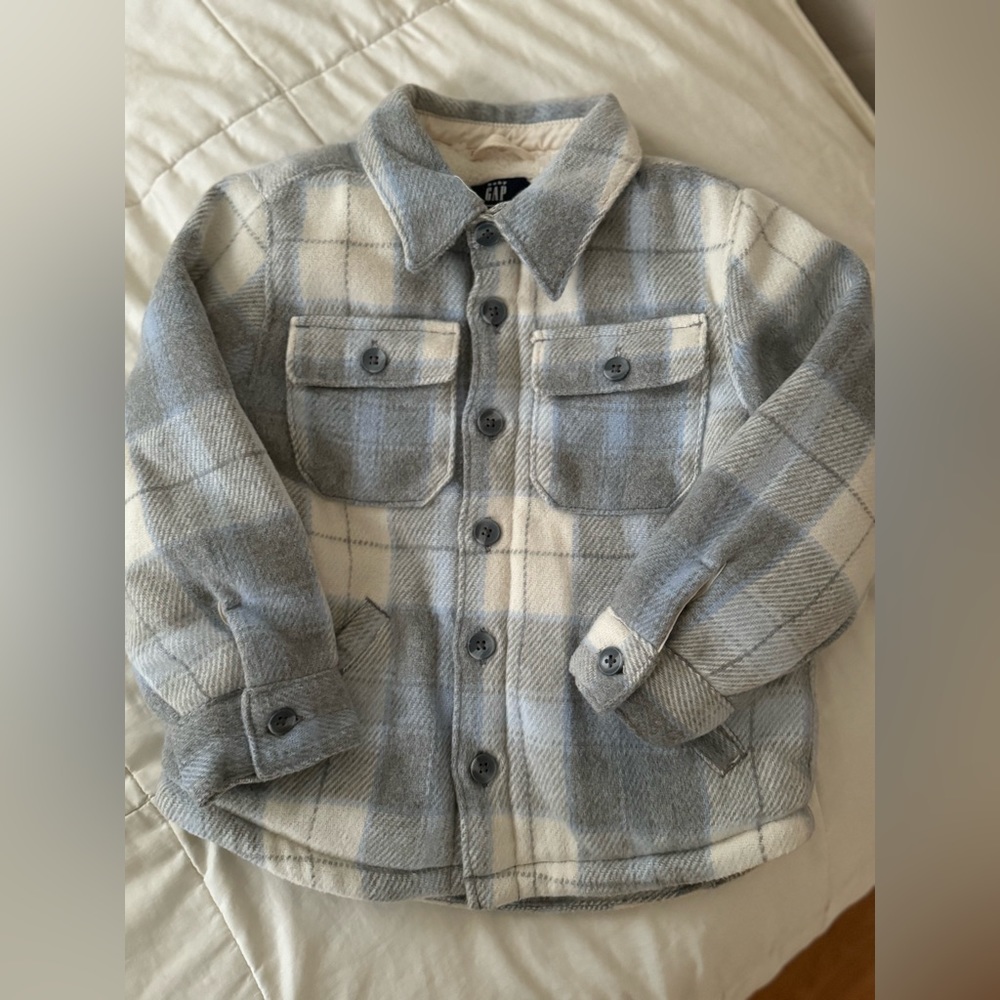 GAP Toddler Sherpa-Lined Flannel Shirt Jacket 5T